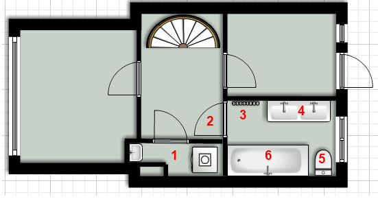 Plattegrond eerste etage situatie na verbouwing;